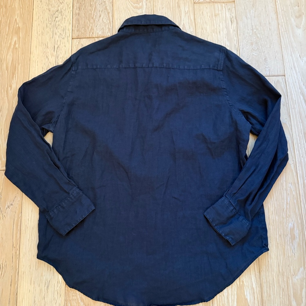 Assembly label women’s linen‎ navy button down size 14 Lagenlook resort wear - Picture 8 of 9